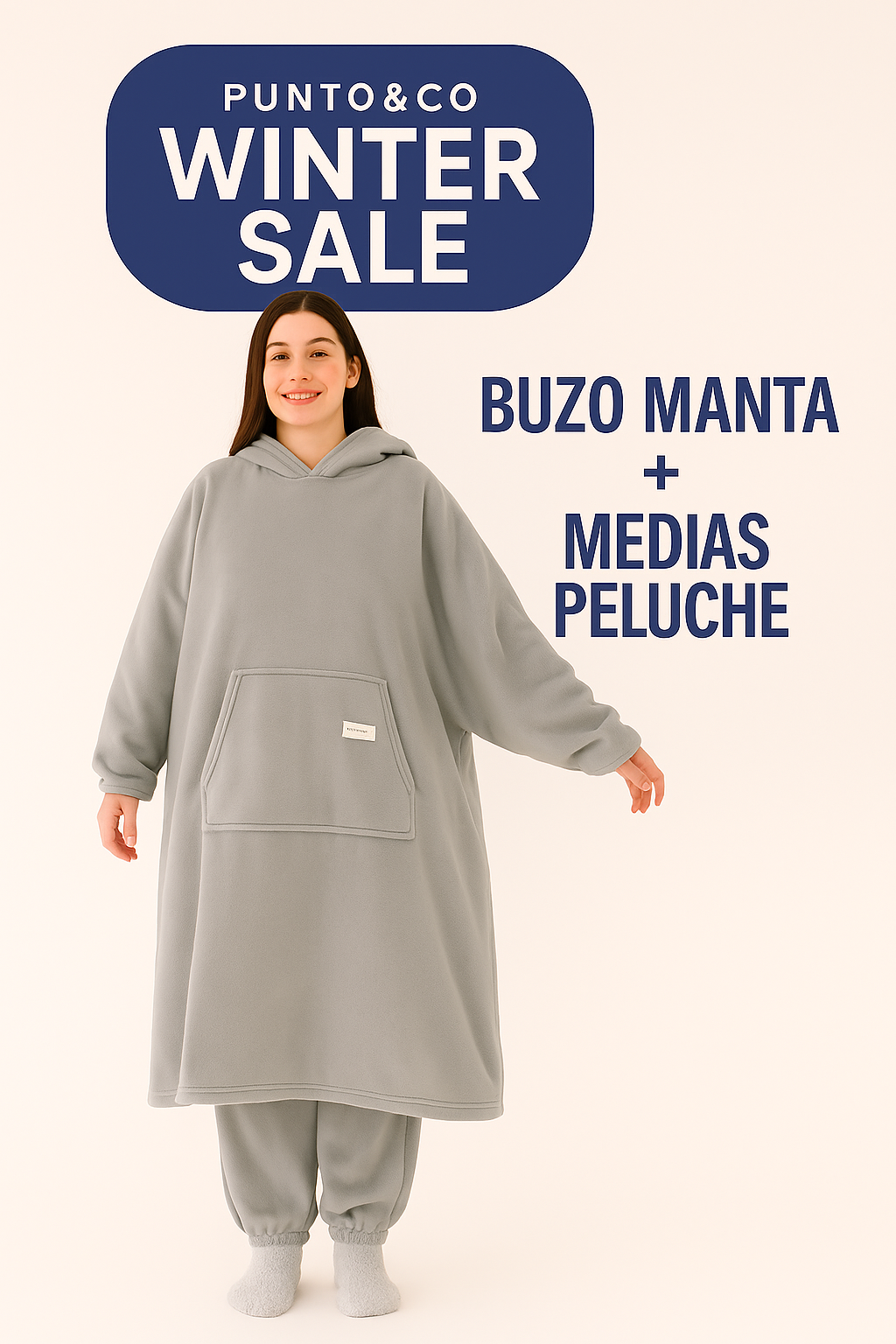 Buzo manta POLAR SOFT + Medias peluche DE REGALO